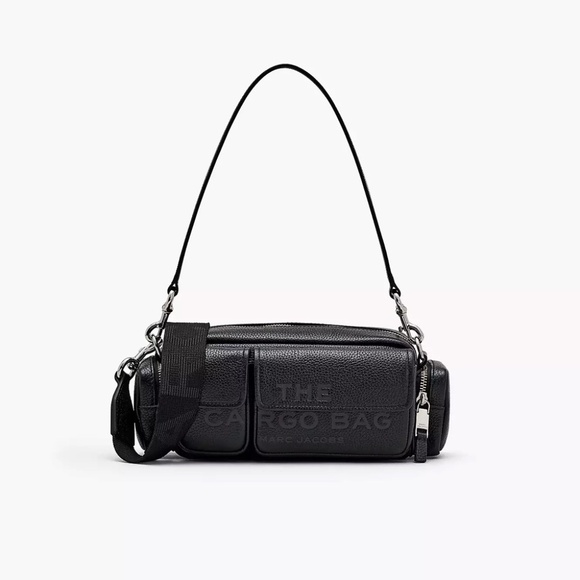 MARC JACOBS THE LEATHER CARGO SHOULDER BAG HANDBAG BLACK NWT - Picture 1 of 12